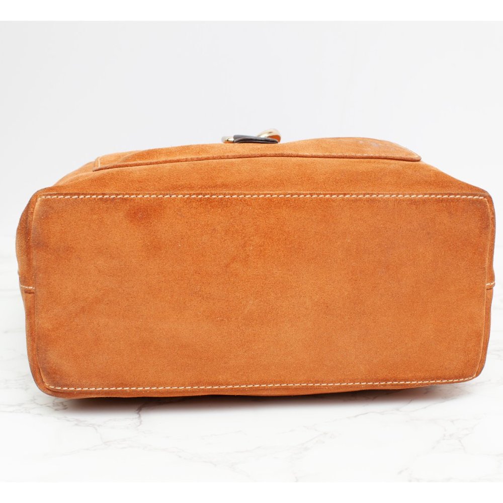 Dooney And Bourke Honey Color British Tan Suede Hobo Shoulder Bag - Picture 4 of 8